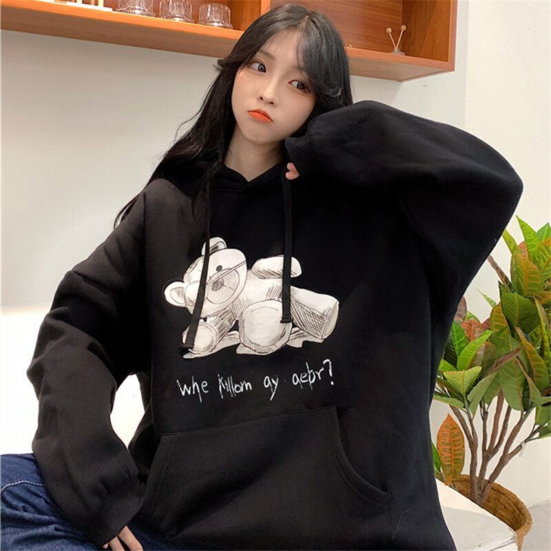 Pelayan Lebih Sweater Wanita Musim Dingin Ins Longgar Gaya Korea Pacar Gaya Menganggur Ditambah Beludru Tebal Jaket Vintage Jepang