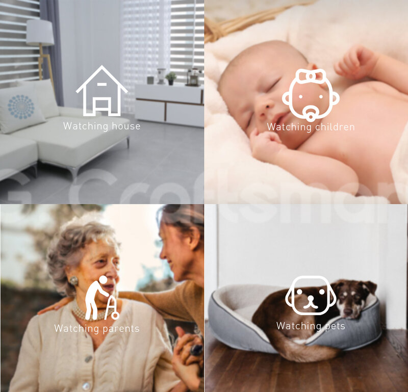 XMeye-1080p 카메라, 2.4G 와이파이, 실내 IP 카메라, AI 인간 감지, 야간 투시경, 활동 경고 캠, 가정용/어린이/애완동물 클라우드 ICSEE