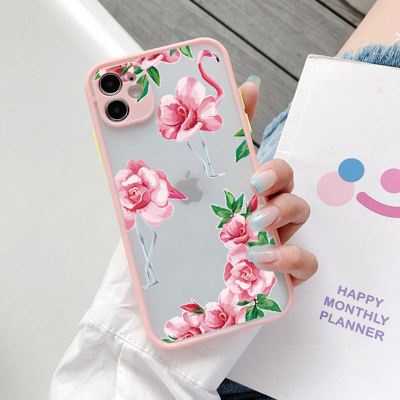 Casing Ponsel untuk Xiaomi Mi 11 10T 9 Note 10 Ultra A3 Lite POCO M2 X3 F2 9T 8 CC9e Pro Pink Flamingo Matte Sampul Merah Muda Transparan