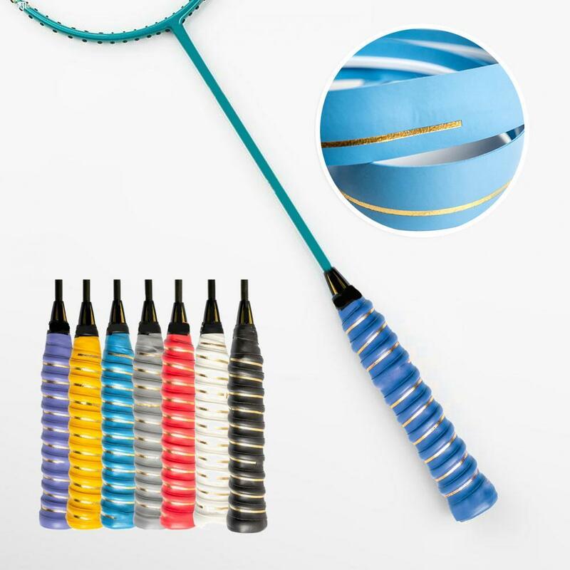 Fita antiderrapante para raquete de tênis, fita antiderrapante e absorvente de suor para cabo de raquete, resistente a impactos e suor
