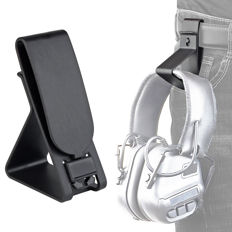 Tático fone de ouvido pendurar gancho molle fone de ouvido cinto clipe gancho para ipsc tiro gama liberação rápida orelha muffs cabide acessórios