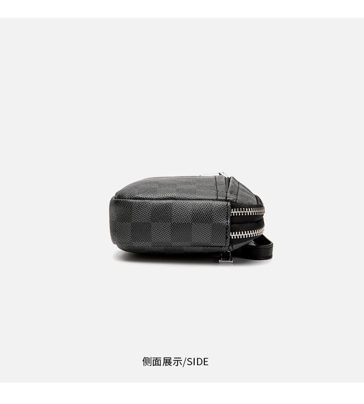 Luxury Plaid Man Clutches Bags Double Zipper Wallet Fashion Designer High-Capacity Purse Bag Men Business Wallet Male Bag Black