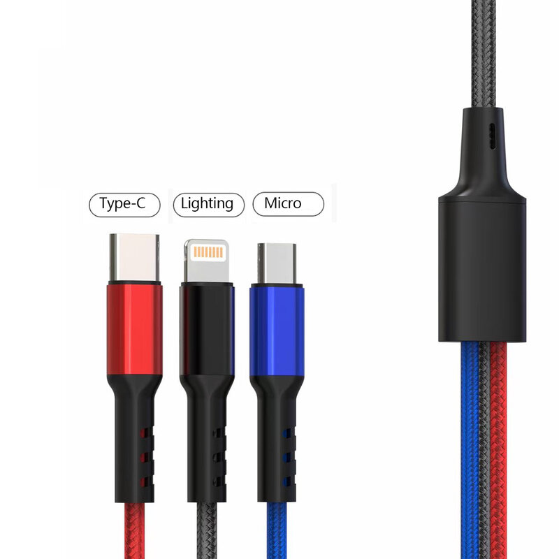 3 in 1 Schneller Ladegerät Kabel Iphone Usb Kabel Android Xiaomi Huawei Samsung Kabel Typ Daten Kabel Typ C Daten kabel Schnelle Lade