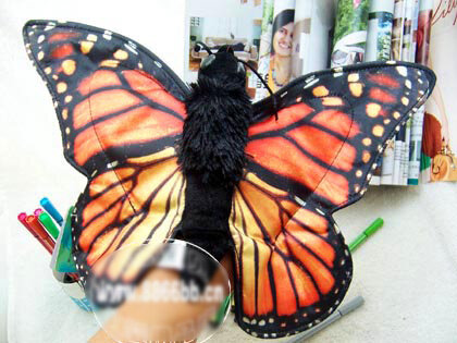 38cm azul swallowtail borboleta mão fantoche alta simulação borboleta inseto pelúcia fantoche mão boneca aprendizagem brinquedos do bebê