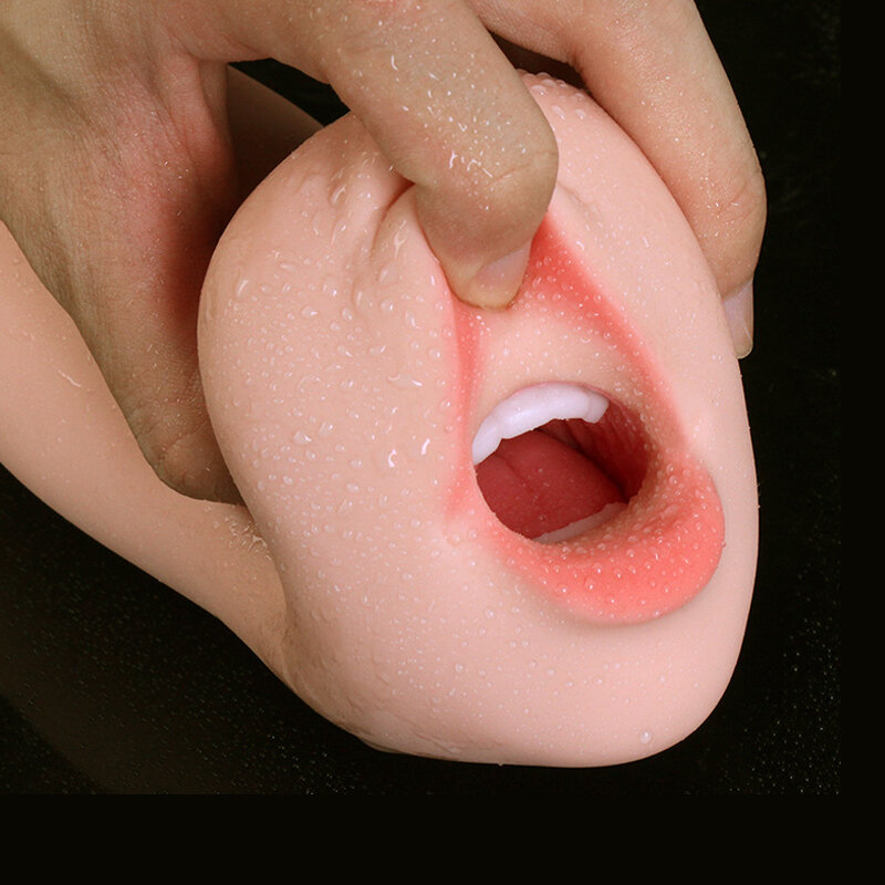 Realista masturbador masculino tipo Vagina Oral boca Copa aviones Real Vagina Sexo íntimo productos Garganta Profunda agujero doble juguete del Sexo para los hombres