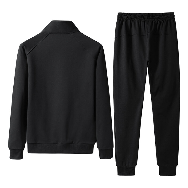 Traje deportivo para hombre, conjunto de 2 piezas, chaqueta + Pantalones, chándal ajustado informal, ropa sólida