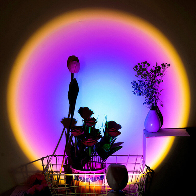 Speciale Zonsondergang Projectie Romantische Projector Led Light Rainbow Mooie Nacht Licht Voor Woonkamer Slaapkamer Ночник