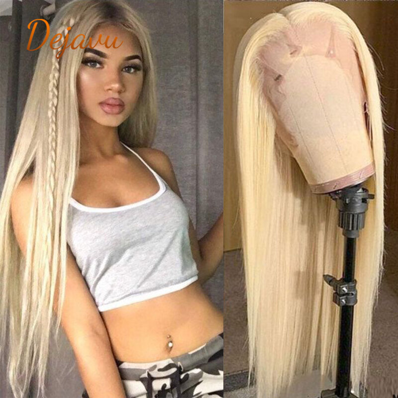 613 Lace Front Wig Straight Human Hair Wigs 13X4 Lace Frontal Wigs Pre Plucked Remy Wig Blonde Lace Frontal Wig