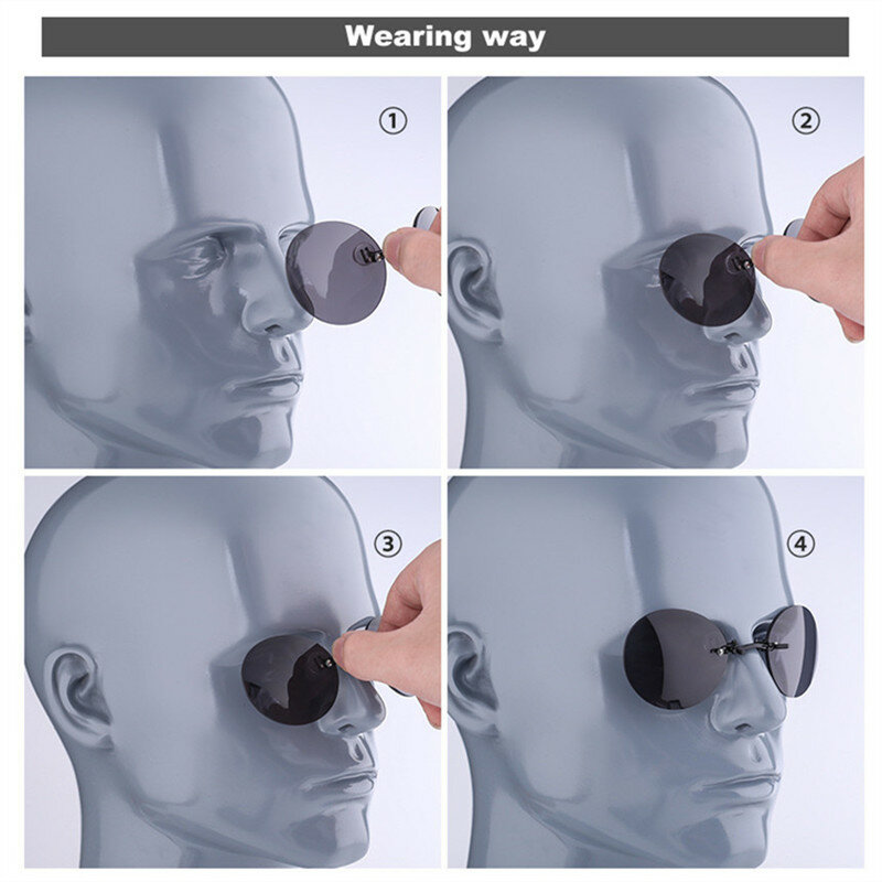 Clip On Nose Glasses Round Rimless Matrix Morpheus Sunglasses Mini Frameless Vintage Men 