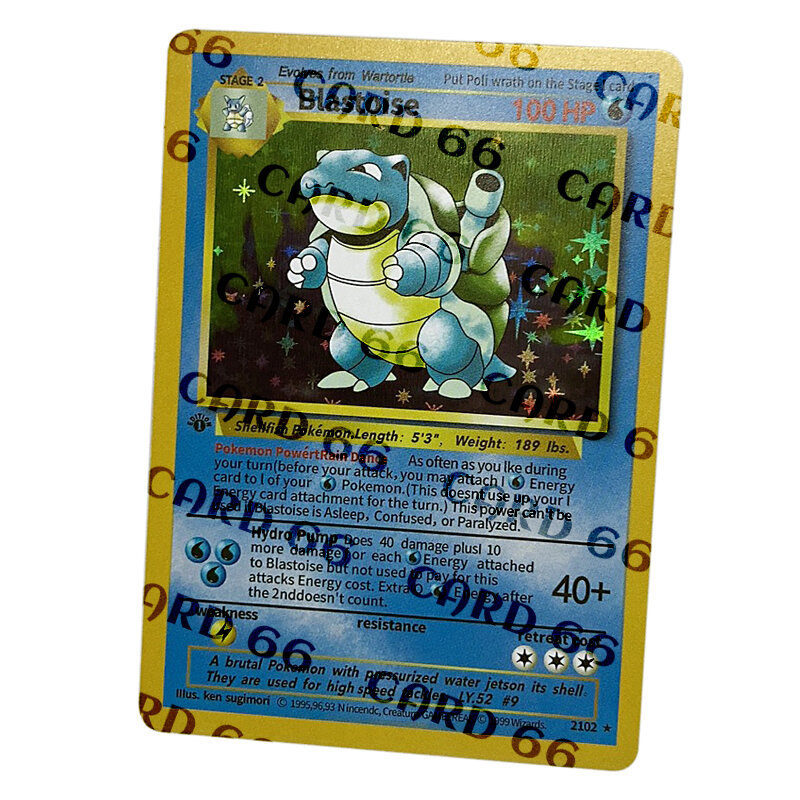 11PCS Pokemon Flash Cards Original 1996years Charizard Blastoise Venusaur Mewtwo Holographic Pokemon Cards Game Collection Cards