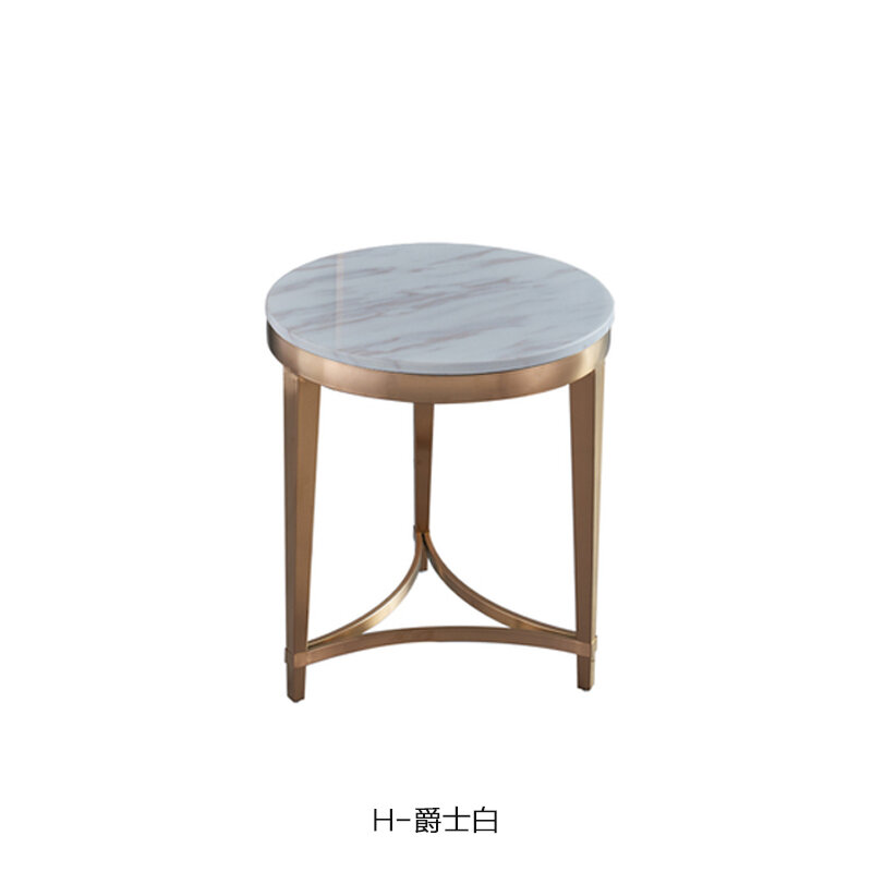 Mesa de centro de mármol nórdico, mueble pequeño y redondo de lujo, con patas de Metal, para decoración, Auxiliar, para el hogar
