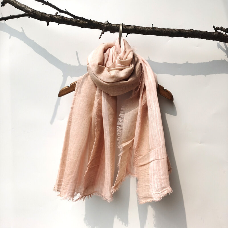 Cotton And Hemp Scarf Women's Autumn And Winter New Pure Color Dirty Dyed Woollen Scarf Men's Muslim Shawl National Style Shawl