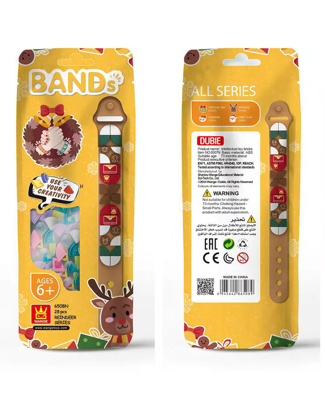 Creative DIY Dots Bricks Kids Bracelet Wristband Adjustable Length Educational Building Blocks Toys For Girls Christmas Gifts