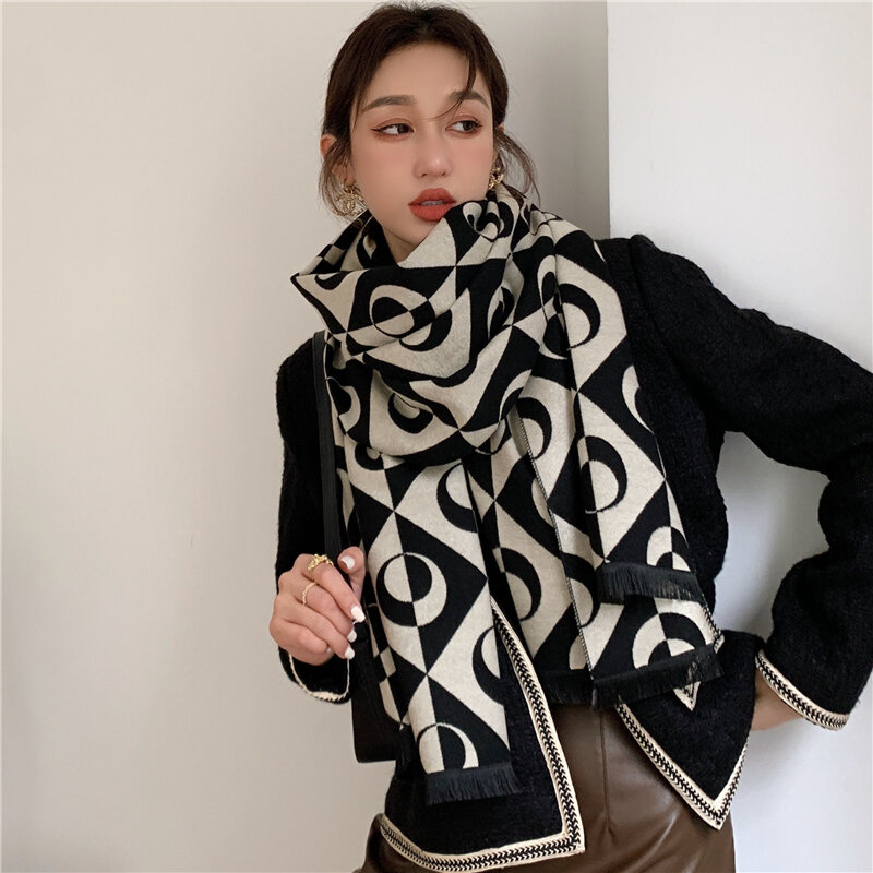 Warm Cashmere Scarf Women Luxury Brand Pashimina Blanket Shawls Bufanda Thick Foulard Female Winter Echarpe Poncho Stoles 2021