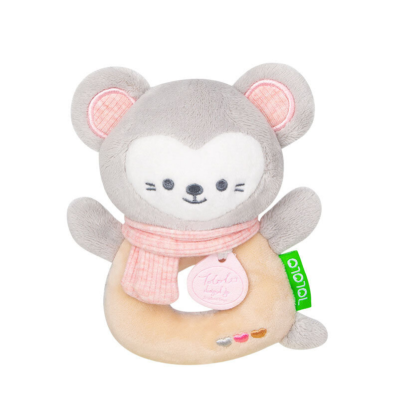 Baby Hand-cranked Cute Animal Multifunctional Round Rattle Children's Educational Hand-held Bell Appease Accompany Plush Toy