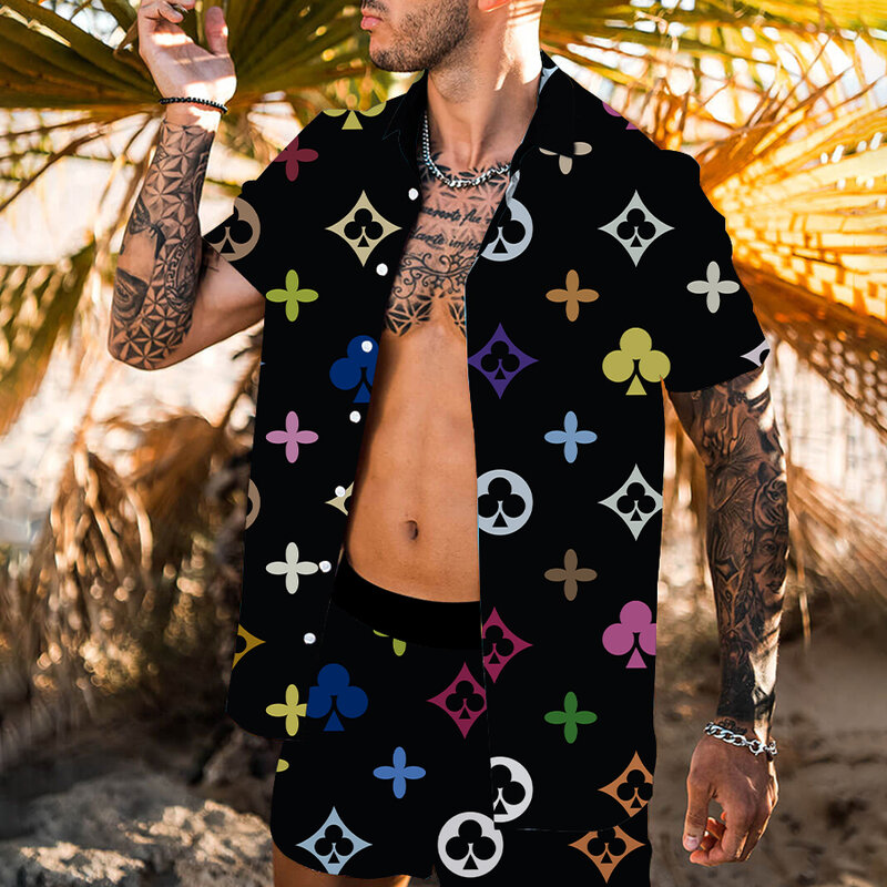 Мужская Летняя дышащая рубашка с 3D принтом