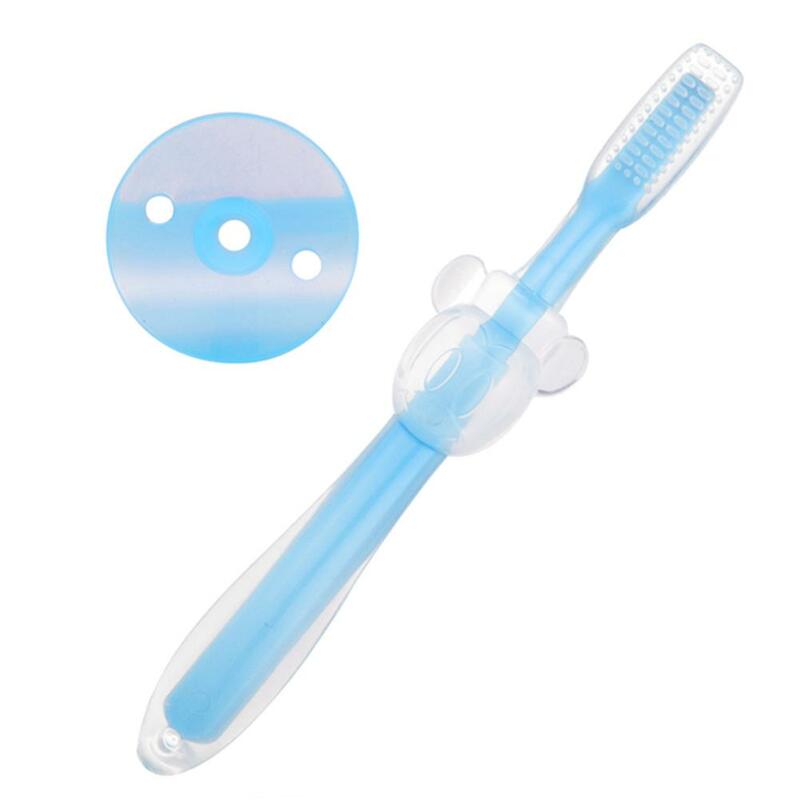 Brosse à dents en Silicone pour bébé enfants | Doux, sécuritaire, brosse à dents d'entraînement, brosse à dents pour bébé, brosse à dents pour enfants, couleur aléatoire