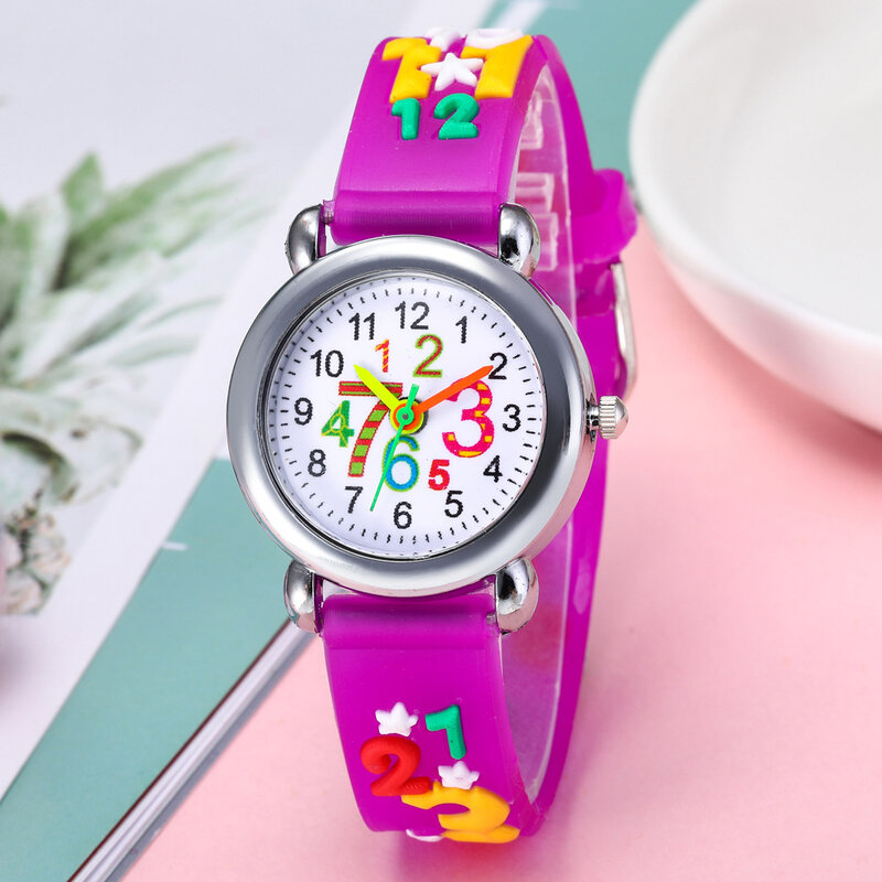 Dziecko dziecko Puzzle 1-9 cyfry arabskie oglądaj dzieci wodoodporny zegarek dziewczyny chłopcy urodziny zegar na prezent silikonowe zegarki kwarcowe dla dzieci
