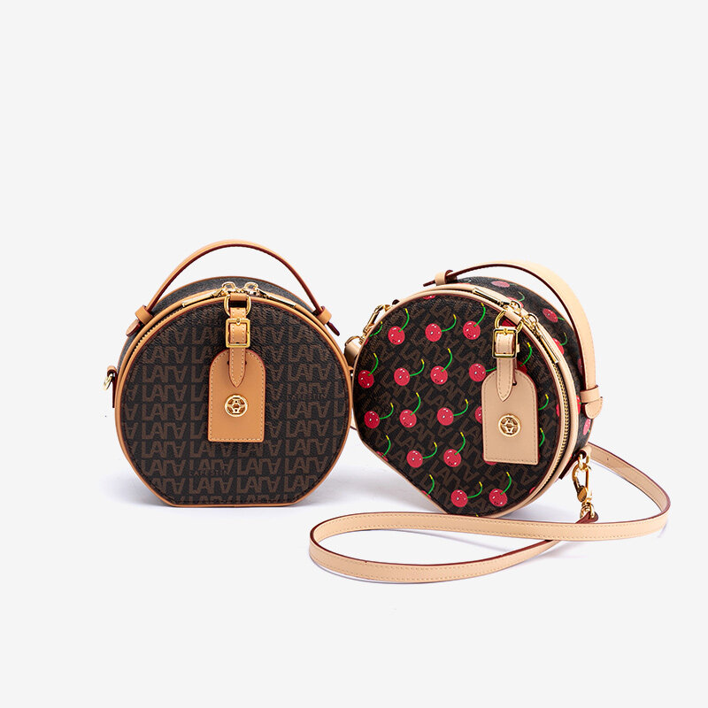 LA FESTIN дизайнерская новинка 2022, оригинальная женская сумка-мессенджер на одно плечо, круглая сумка для торта с вишенками, мини-сумочка, мален...