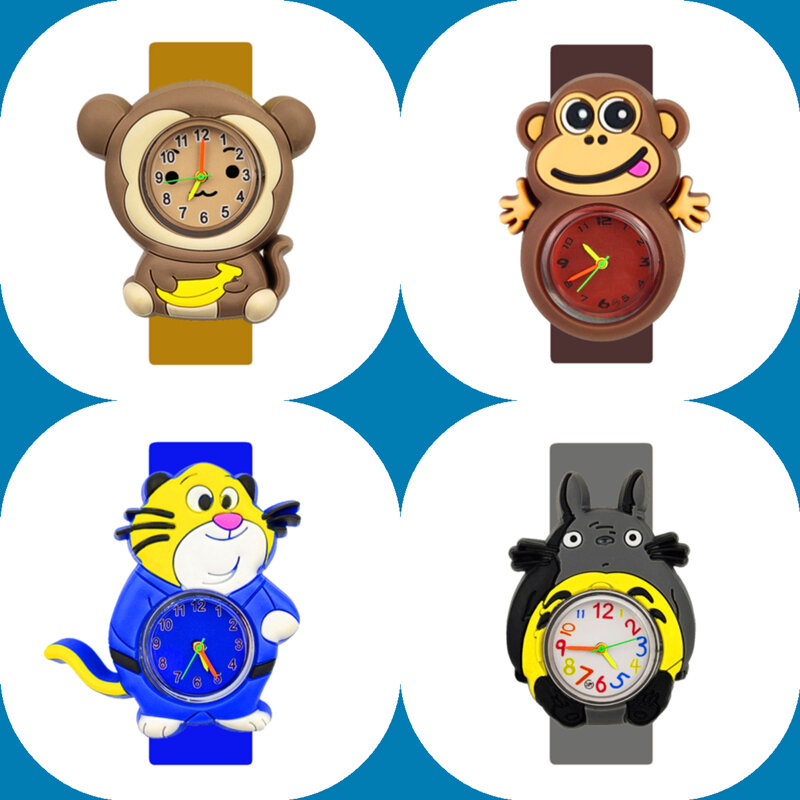Низкая цена просвет с мультипликационной машинкой для присмотра за детьми, рождественский подарок для детей, 3D собака Детские часы для мальчиков и девочек кварцевые часы ребенка часы 2