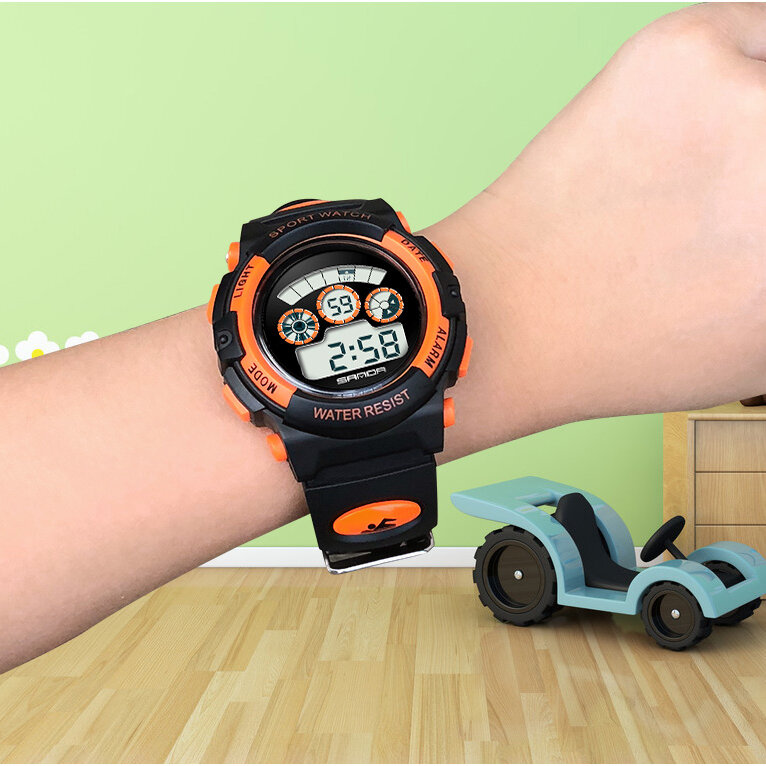 Neue Mode SANDA Marke Kinder Sport Uhren LED Digital Uhr Junge Mädchen Student Wasserdichte Elektronik Armbanduhren 2018 Saat