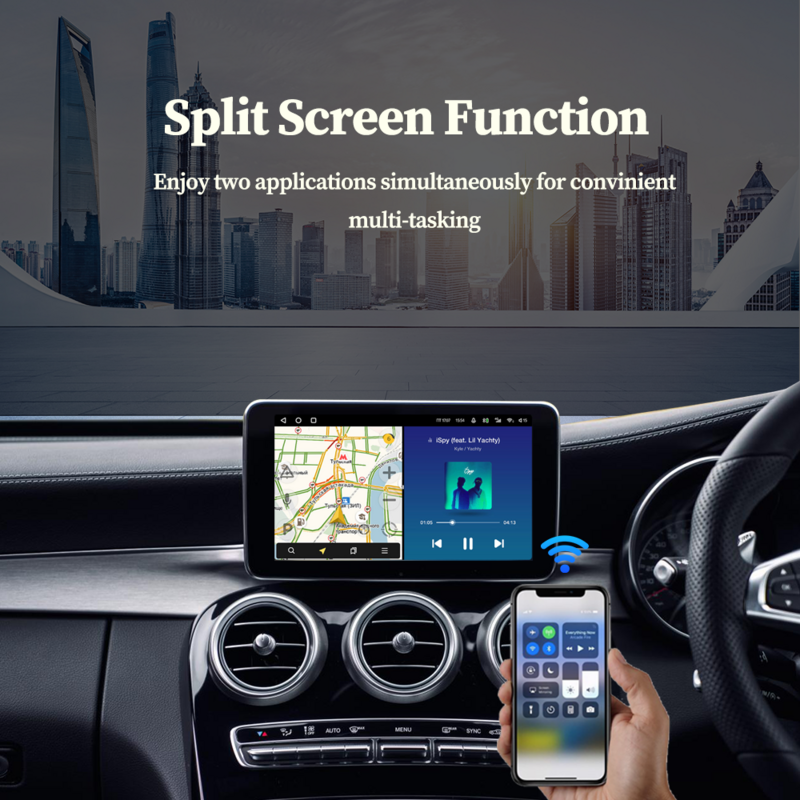 Reproductor Multimedia con Android para coche, reproductor con Android, Mirror Link, inalámbrico, plug and play, para Apple Carplay, caja AI, 4 + 32G, CP600