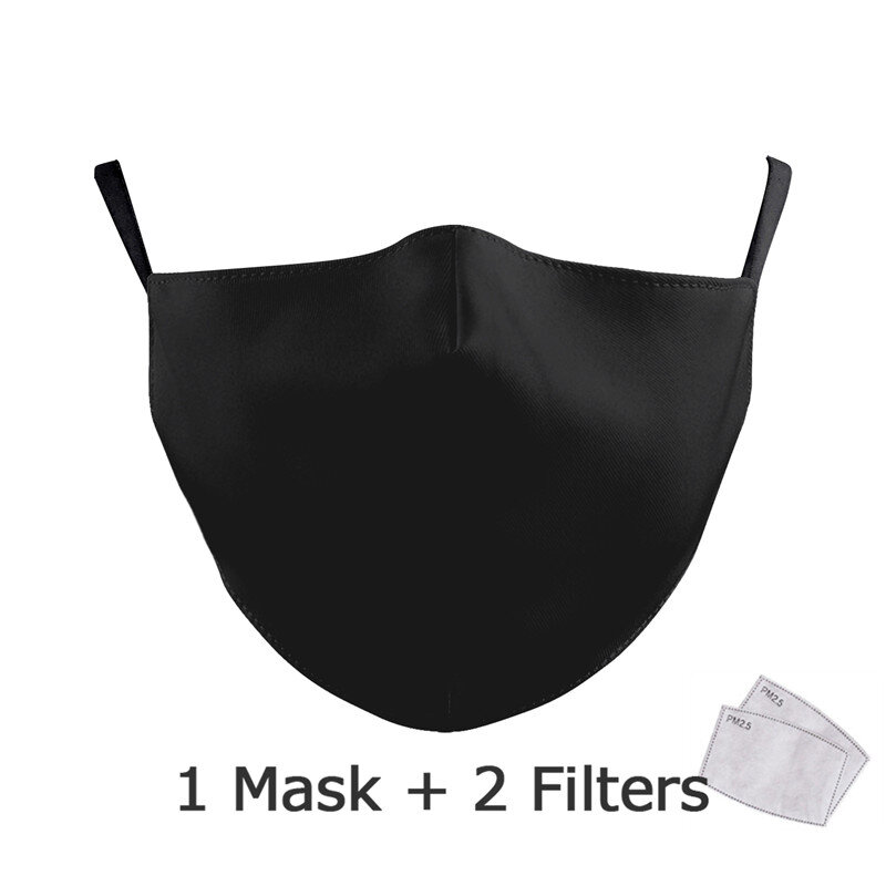 Маска для взрослых, моющаяся, с мультяшным принтом, фильтры Pm2.5, CAotton, Пылезащитная маска для лица унисекс