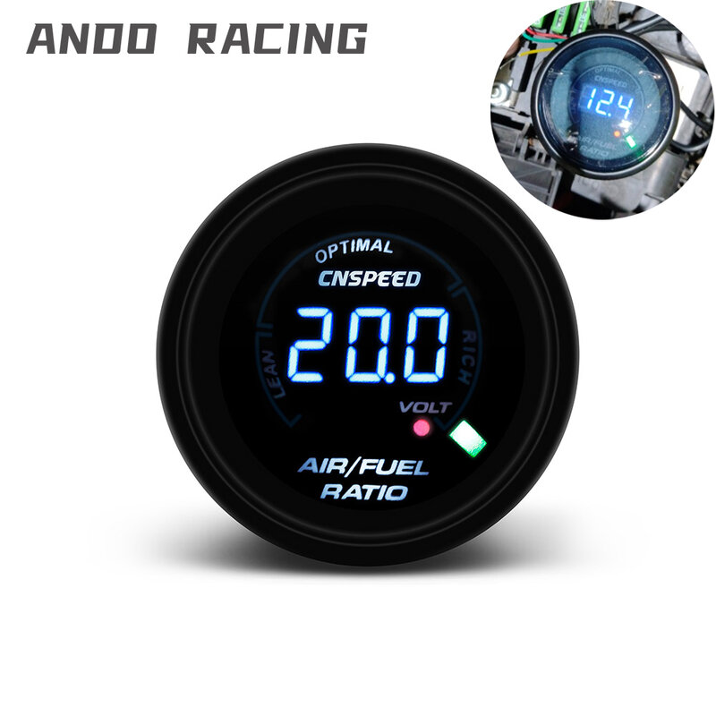2 "52Mm Led Digitale Auto Auto Air Fuel Ratio Gauge 12V Racing Air Fuel Meter Indicator Gerookte tint Lens Afr