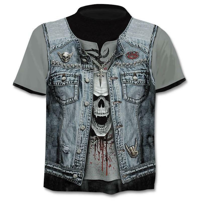 Camiseta de manga corta con estampado 3D de calavera para hombre, nuevo diseño, estampado de heavy metal, estilo informal Harajuku, ropa de calle, unisex, 2020