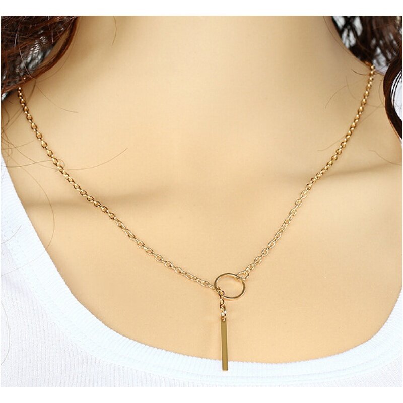 Metal Circle Chains Necklace for Women 2021 Aesthetic Fashion  Accessories Simple Stainless Steel Jewelry Charm Choker Wholesale