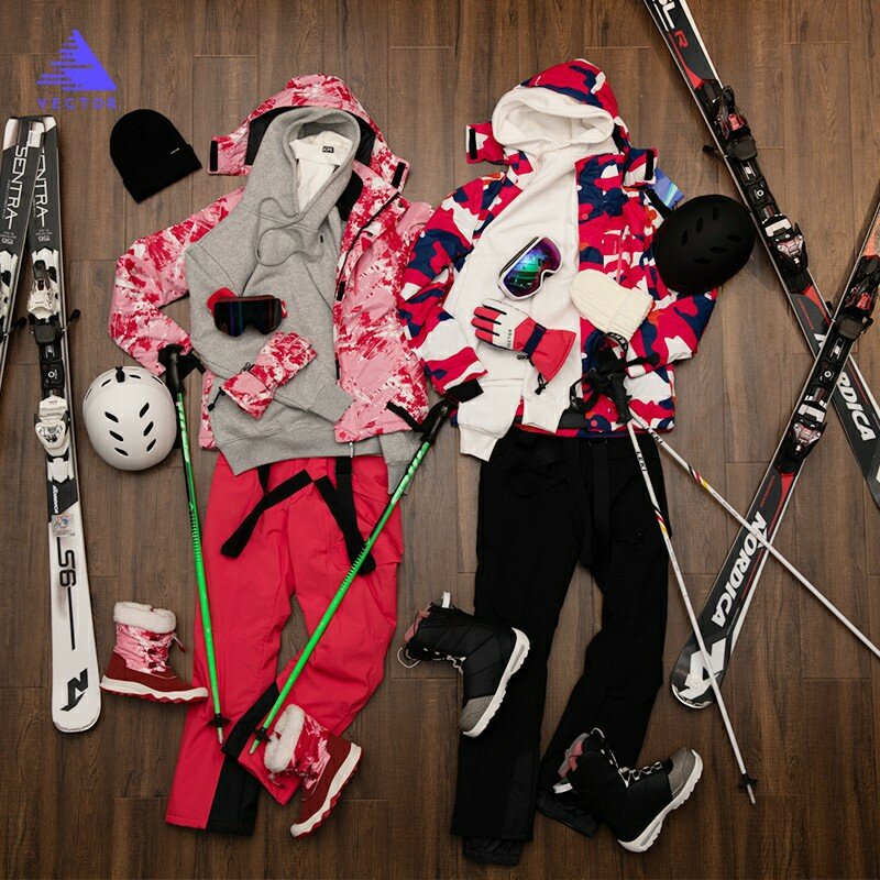 スキースーツの女性の熱ぬくもり防水屋外冬のスポーツスノーボードスキー雪衣装アウトドアウェア