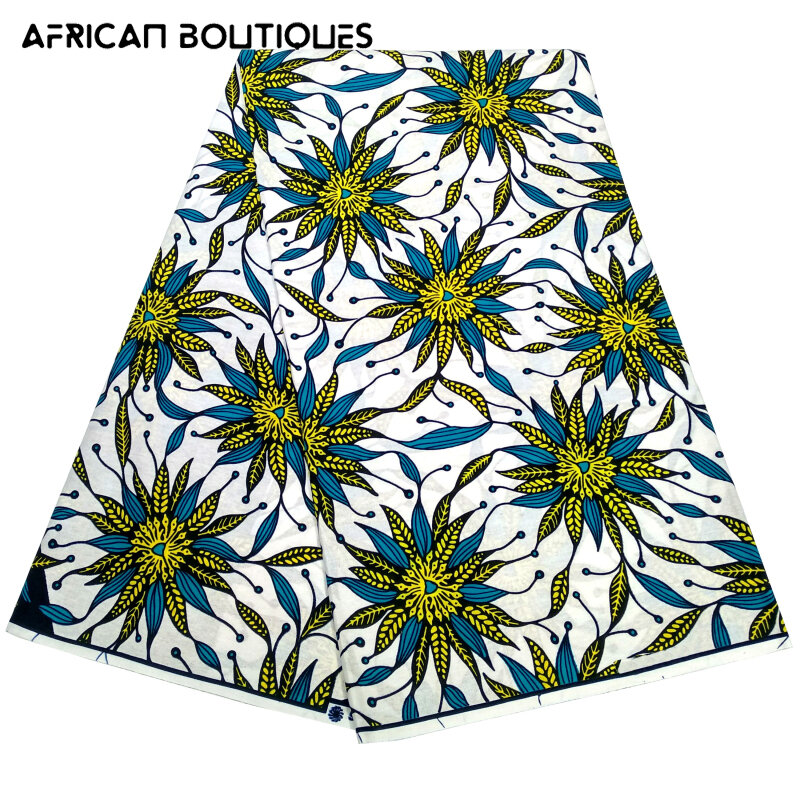 Африканская ткань с принтом, воск гарантирован, хлопковая высококачественная ткань, 6 ярдов, Африканское Анкара, свадебные платья, швейная т...