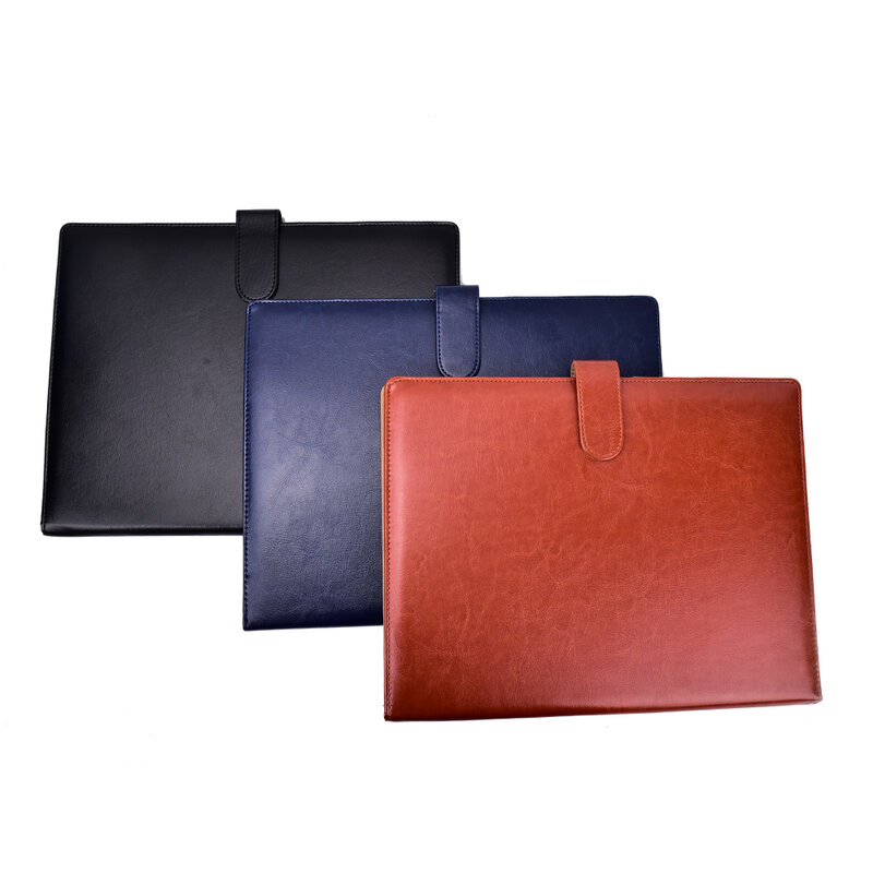 1pcs A4 Document Bag File Folder Clip Board Business Office Financial Waterproof PU Leather Document Filing Bag Stationery Bag