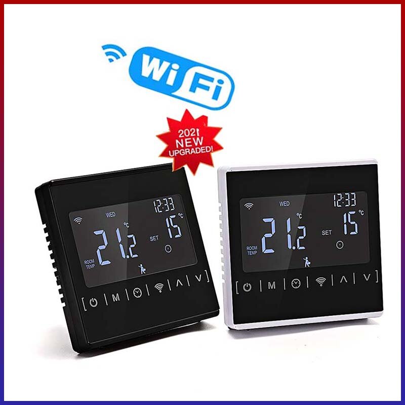 NEW110V 120V 230V All Touch Screen Temperature Controller Thermoregulator Black Back Light Electric Heating Room Thermostat WiFi