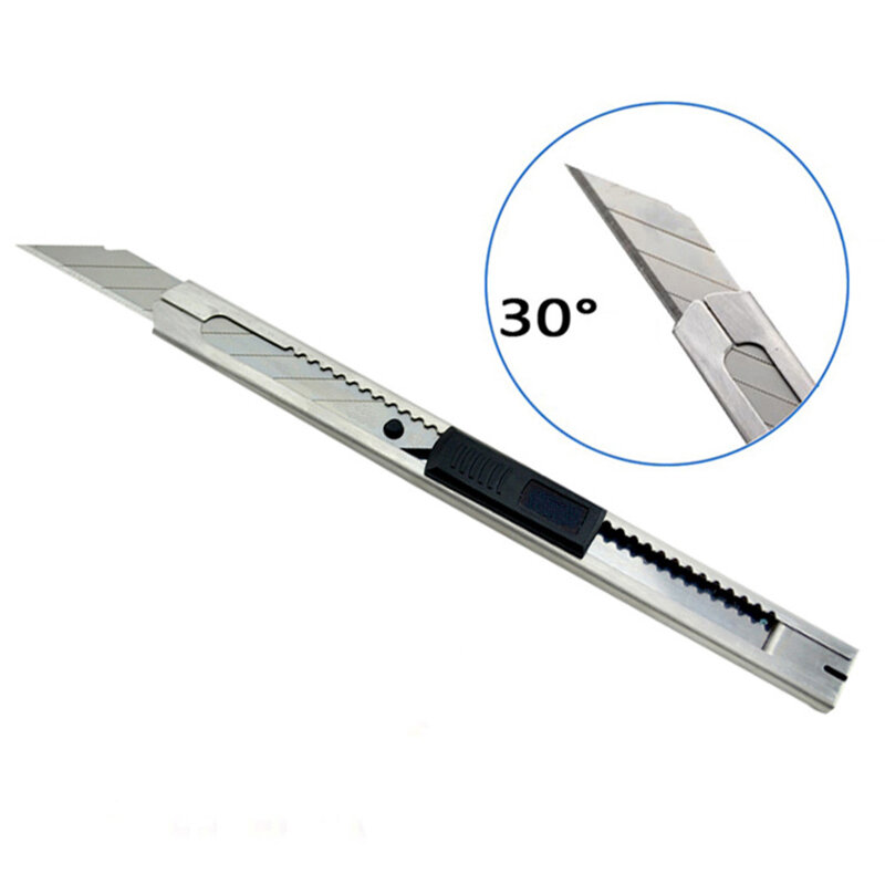 Cuchillo de afeitar de punta de hoja de 30 grados de alta calidad, cuchillo portátil afilado, Mini cuchillo utilitario de bloqueo automático, cortador de arte Diy de acero inoxidable