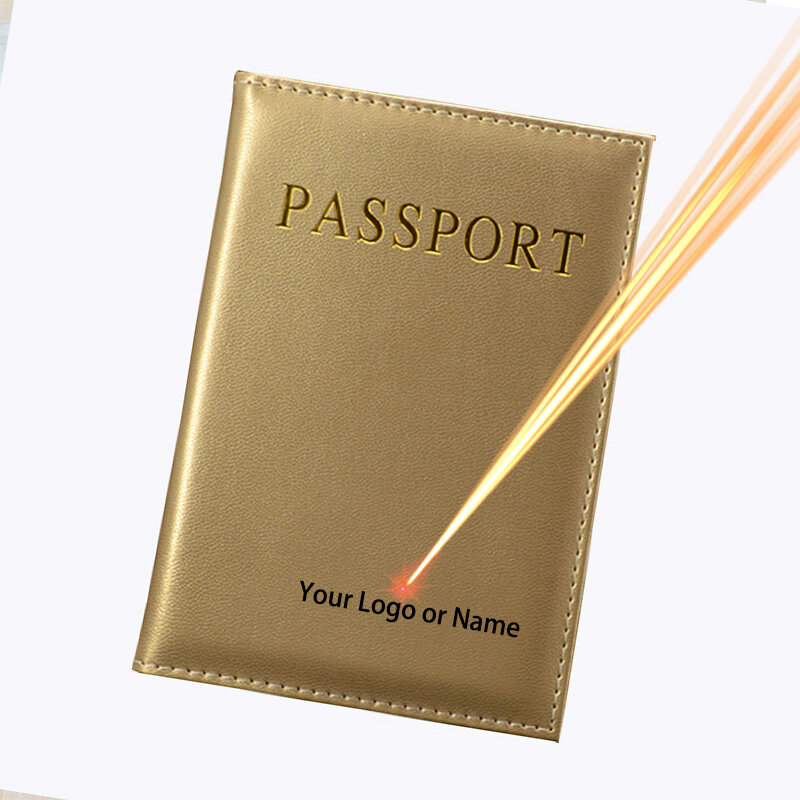 Personalize o nome do passaporte capa de viagem feminina couro do plutônio enseadas para passaportes carteira de viagem moda bonito menina rosa caso passaporte novo