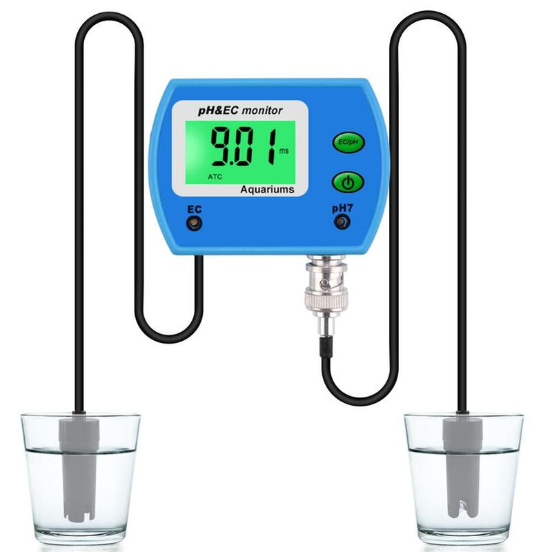 Profissional 2 em 1 medidor de ph ec medidor para aquário multi-parâmetro monitor de qualidade de água em linha ph/ce monitor acidometer