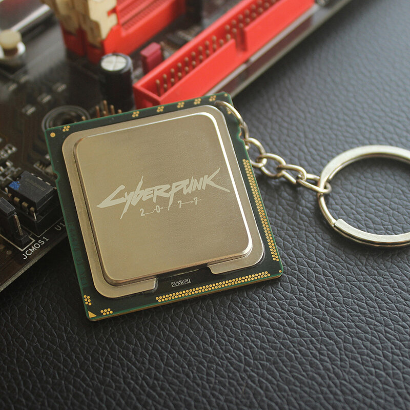 LLavero de CPU con grabado láser, patrón de Color sólido personalizado, llaveros creativos para Ciencia, regalo de adorno Geek