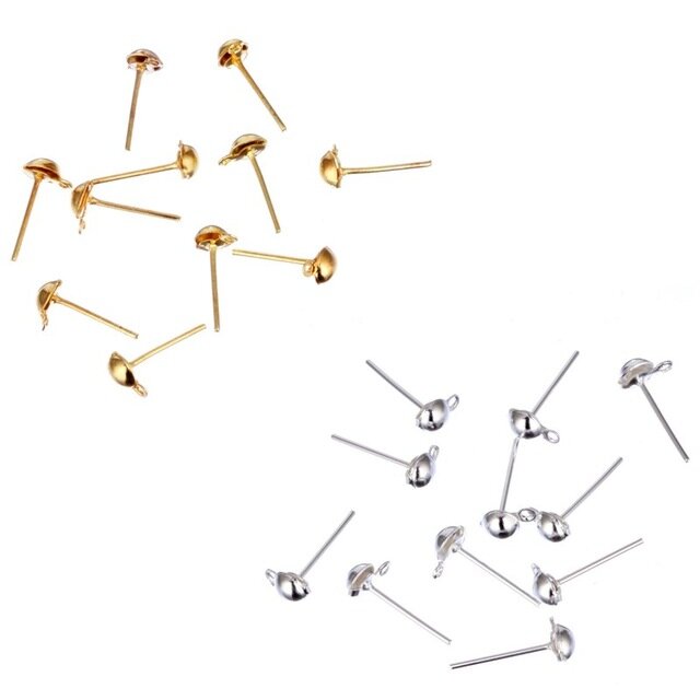 検索プレート針新 diy のスタッドのイヤリング 100 個ジュエリーメイキング合金高-品質の部品アクセサリー