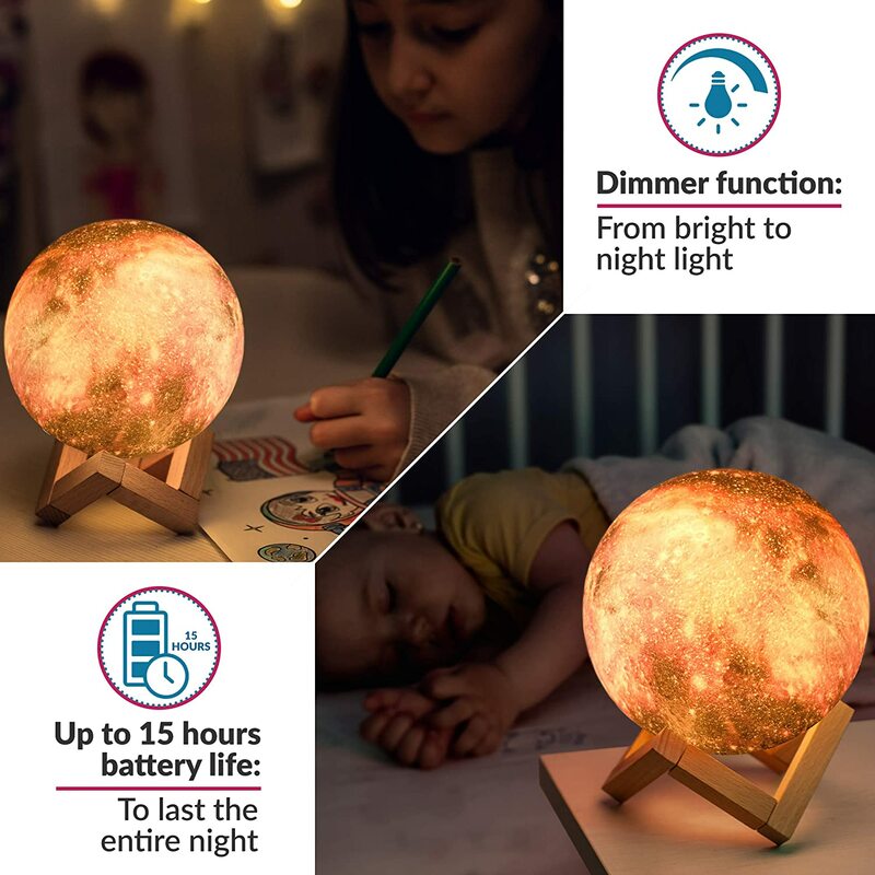 Leadly Geschilderd Starry Nachtlampje Maan Lamp 3D Touch Home Decor Creative Gift Usb Led Nachtlampje Galaxy Lamp Led maan Licht