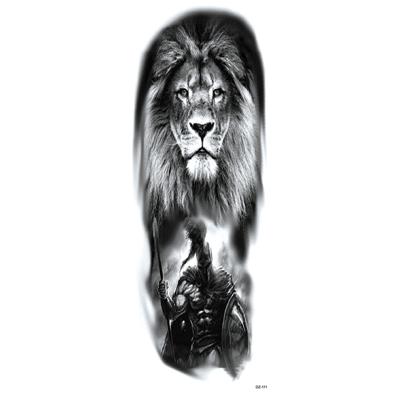 Novo braço inteiro tatuagem adesivo à prova dwaterproof água temporária tigre coroa leão jesus virgem o corpo arte