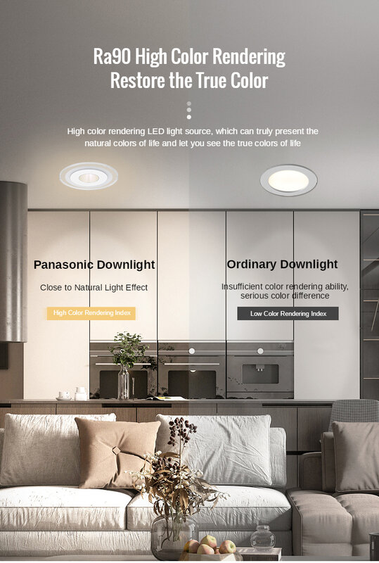 Panasonic-Lámpara empotrada LED, foco redondo de 8W, 11W, 13W, para dormitorio, cocina, techo interior, nueva