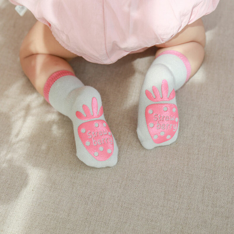 1คู่0-5Yearเด็กใหม่ถุงเท้าผลไม้การ์ตูนDispensing Non-Slipถุงเท้าชั้นเด็กการเรียนรู้ถุงเท้าสำหรับเด็กBoyแล...