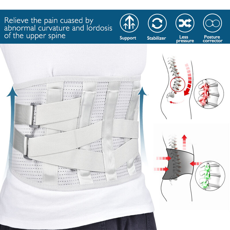 Lumbar Support Belt With Self Heating Pad Orthopedic Medical Strain Pain Relief Corset For Back Spine Decompression Brace
