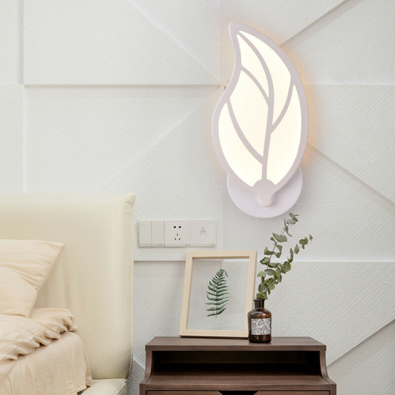 Butterfly Leaf Wall Light Lamp Warm White 18W 36 LED Light Living Room Corridor Bedside Wall Lamps Home Decor Night Light