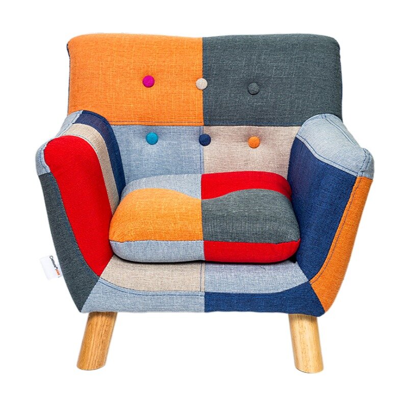 Sofá tapizado moderno para niños y niñas, sillón individual con reposabrazos, ideal como regalo de cumpleaños, para sala de estar