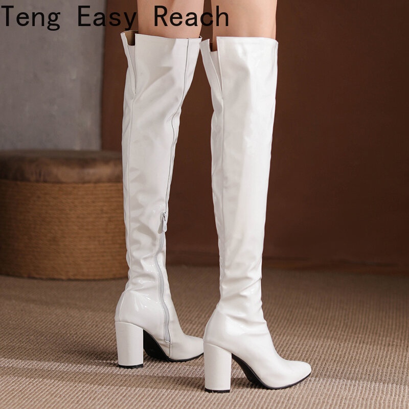 Sexy Thick heel Over The Knee Boots Women Zipper Thigh High Boots Ladies Autumn Winter Long Boots Shoes Cuissardes Size 33-46