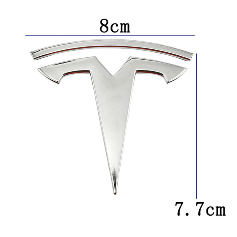 Stiker Pengganti Logam untuk Aksesori Tempel Lambang Pengganti Logo Bagasi Belakang Depan Model Tesla 3