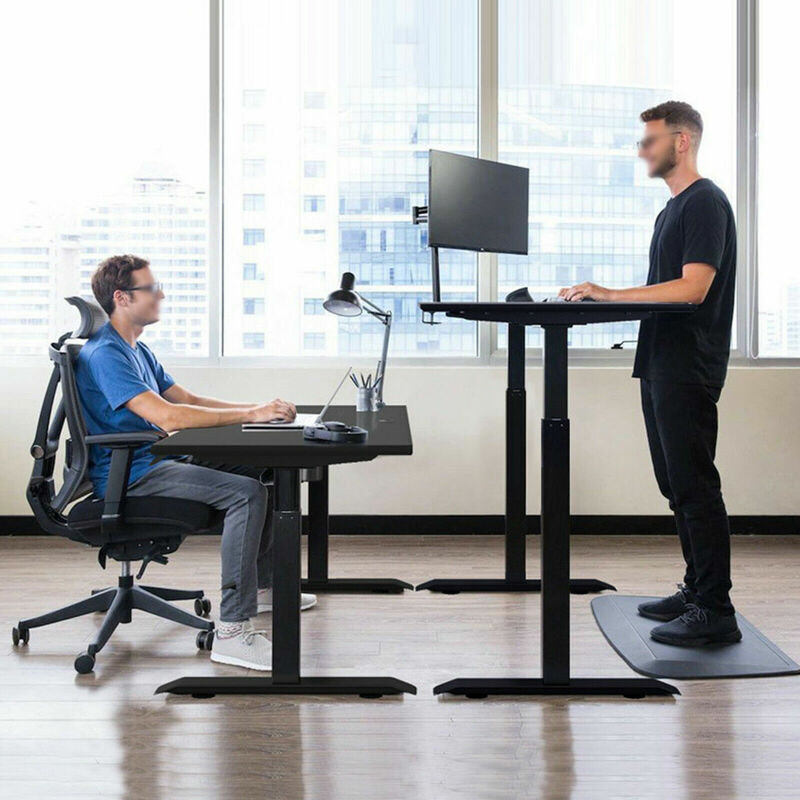 ไฟฟ้า Stand Up Desk ยกโต๊ะกรอบความสูงปรับยืนโต๊ะ Ergonomic Dual มอเตอร์และการควบคุมหน่วยความจำ Home Office