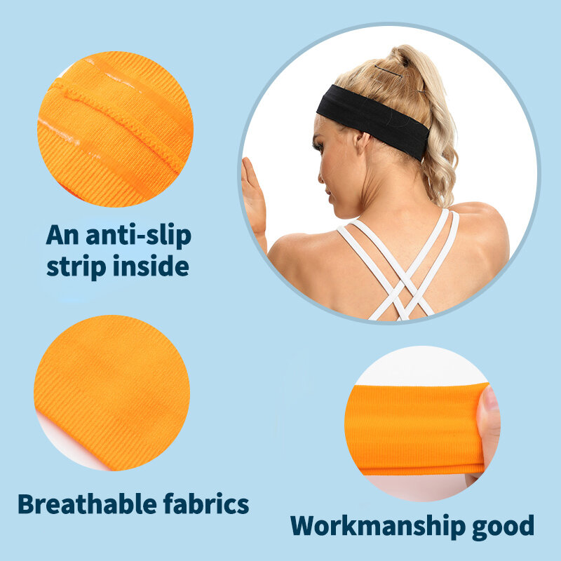 Bandes élastiques absorbantes pour les cheveux, antidérapantes, pour Yoga, course à pied, Fitness, sport, basket-ball, étirements